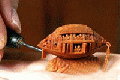 Olive core "Boat" craftwork