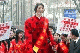 The tallest man in Asia on parade for textile
