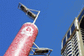 Giant Olympic torches like street lamps