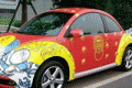 Volkswagon beetle cars with Chinese element