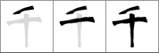 Stroke order of chinese character 千