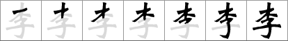 Stroke order of chinese character 李