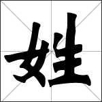 Chinese character 姓 ( xìng ) calligraphy